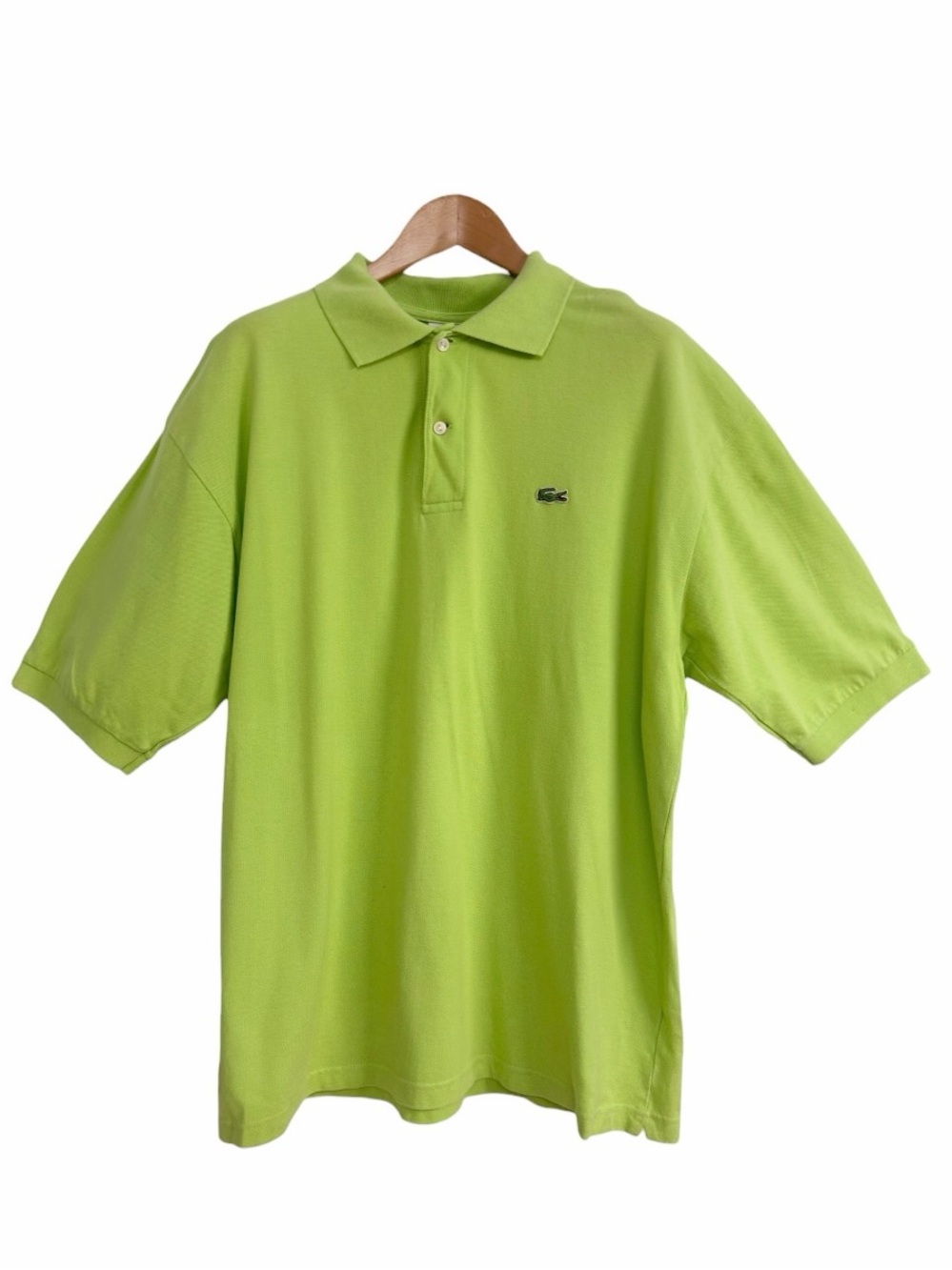 Lacoste Classic Fit Lime Green Cotton Polo Shirt Men’s Size 7 US XXL Logo
